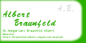 albert braunfeld business card